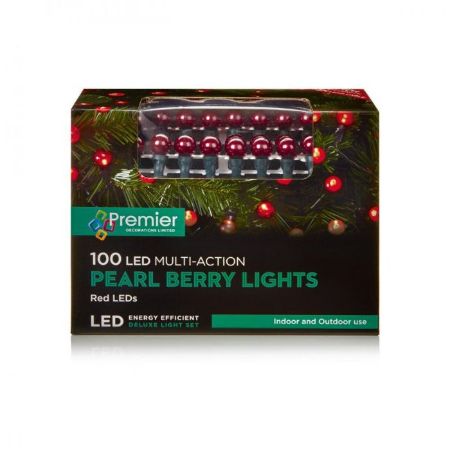 Picture of Premier 100 LED Multi-Action Pearl Berry Lights - Red