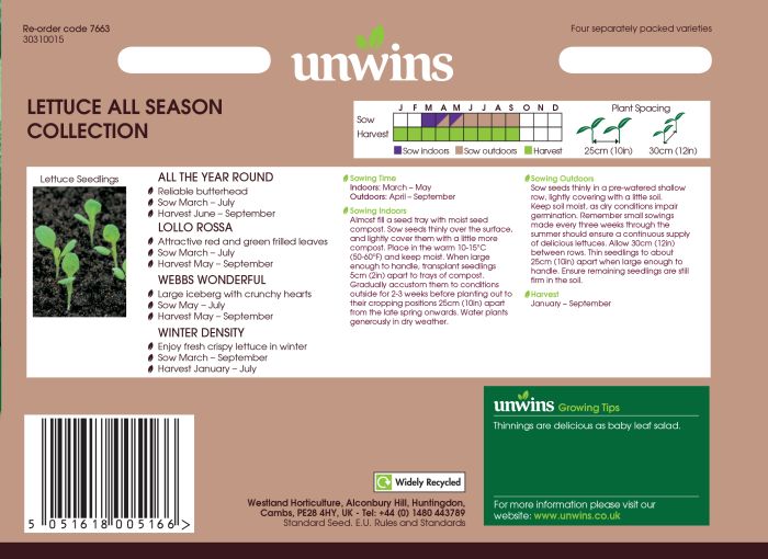 Picture of Unwins Lettuce All Season Collection