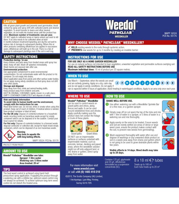 Picture of Weedol Pathclear Weedkiller Tubes+33%