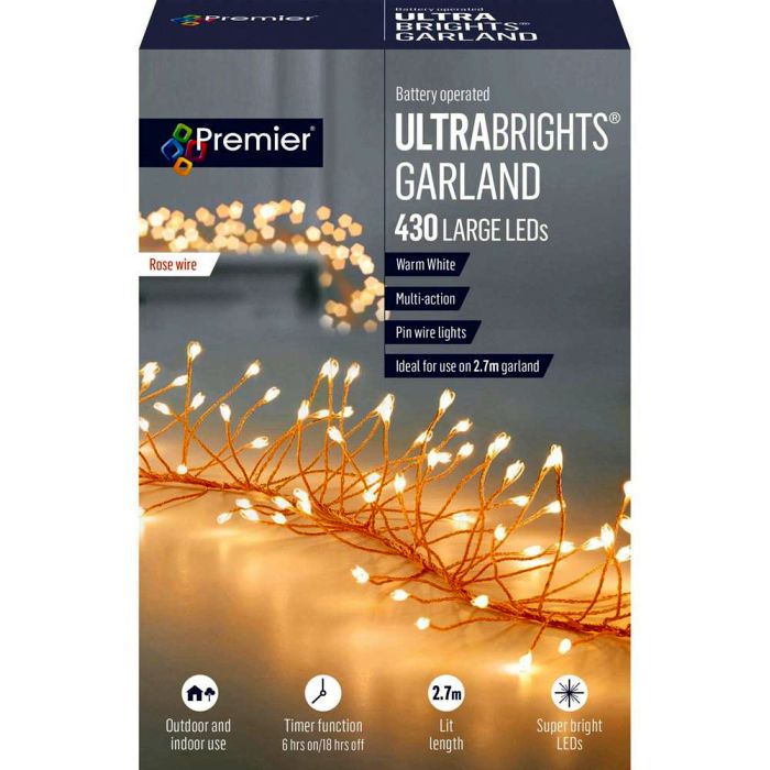 Picture of Premier 430 B/O LED M-Action Ultrabrights Garland - White