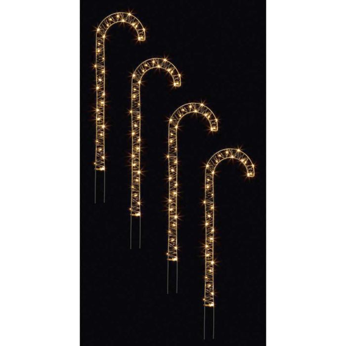 Picture of LED Pin Wire Candy Cane Path Finders - Set of 4