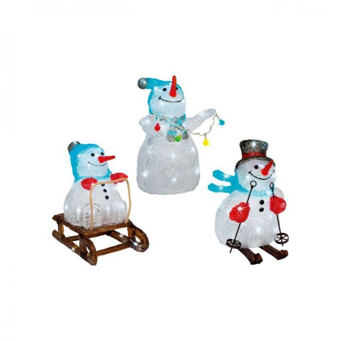 Picture of LED Acrylic Snowmen 3 Assorted - 32cm