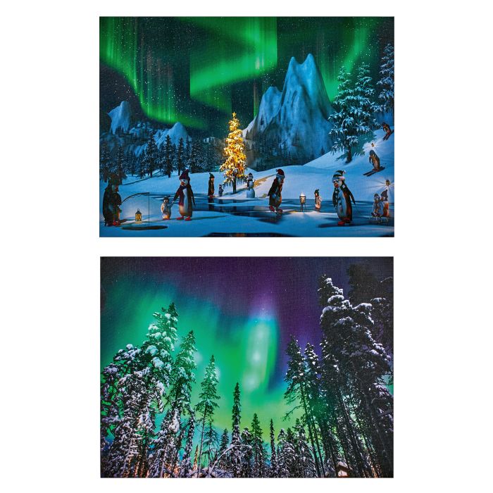 Picture of 2Assorted Lit Northern Lgts Canvas