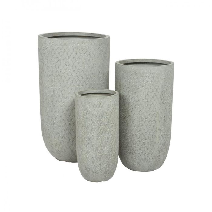 Picture of Fibreclay Fender Set of 3 Large Planters - Light Grey