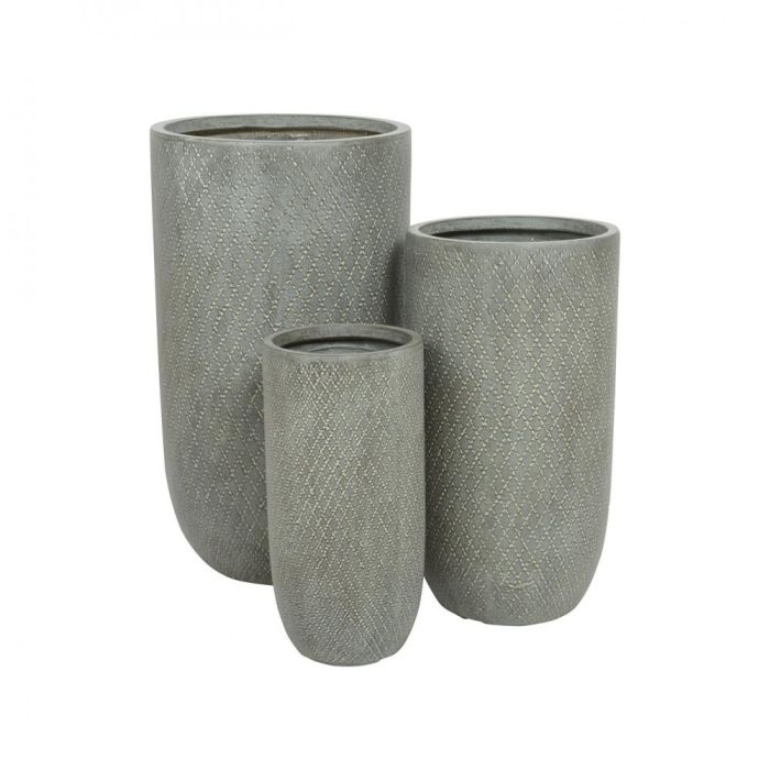 Picture of Fibreclay Fender Set of 3 Large Planters - Dark Grey