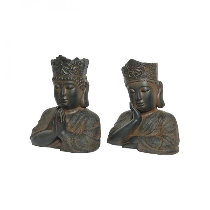 Picture of Buddha Head Planter - Brown Wash - 2 Assorted