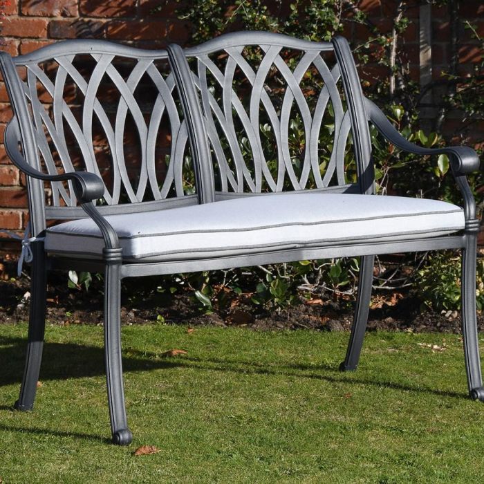 Picture of Florence Cast Aluminium 2 seater Bench - Antique Grey