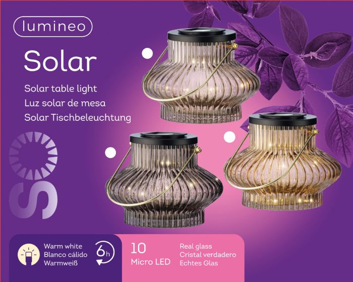 Picture of Solar Table Light Glass (3 assorted colours)