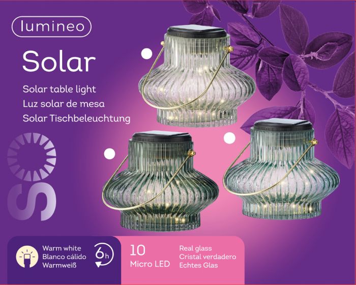 Picture of Solar Table Light Glass (3 assorted colours)