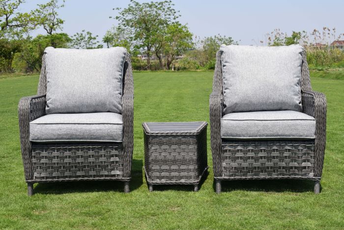 Picture of Amalfi Tete-A-Tete - Dark Grey with Grey cushions