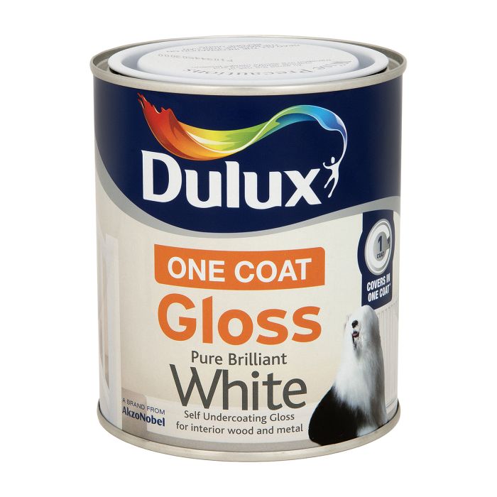 Picture of 750ml Dulux One Coat Gloss Pure Brilliant White