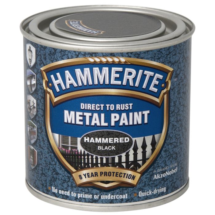 Picture of 250ml Hammerite Metal Paint Hammered Black