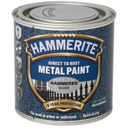 Picture of 250ml Hammerite Metal Paint Hammered Silver