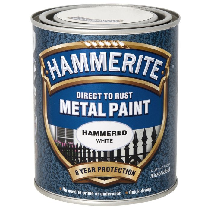 Picture of 250ml Hammerite Metal Paint Hammered White