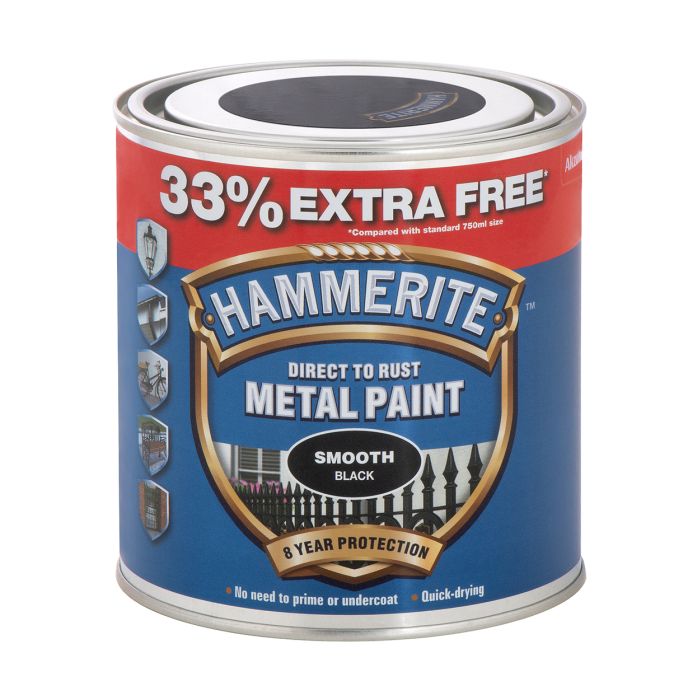 Picture of 1l Hammerite Metal Paint Smooth Black 33% Free