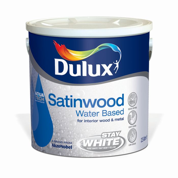 Picture of 2.5lt Dulux Aquatech Stay White Satinwood Pure Brilliant White 
