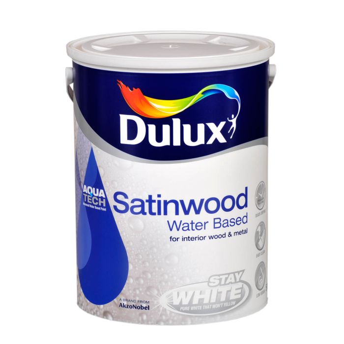 Picture of 5lt Dulux Aquatech Stay White Satinwood Pure Brilliant White 