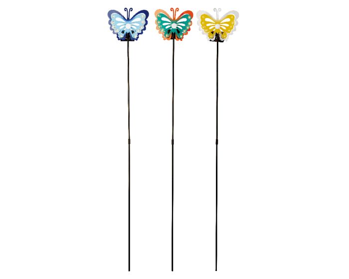 Picture of Solar Stake Light Iron Butterfly 3 Colours Assorted