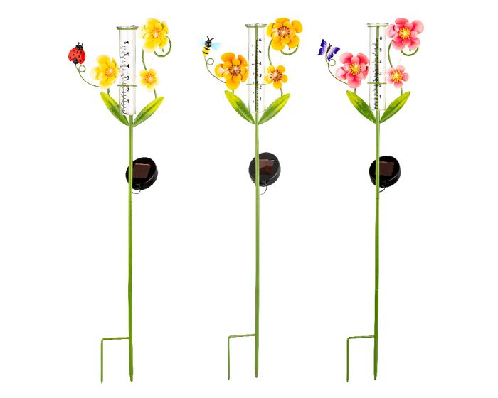 Picture of Solar Stake Light Iron Flowers 3 Colours Assorted