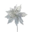 Picture of 65cm Silver Glitter Pointsettia Stem
